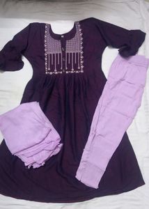 Dark &amp; Light Purple Contrast 3 PC.suit