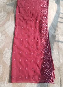 Mirror Work Embroidery A Line Gown With Dupatta