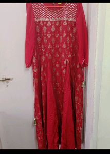Aurelia Flared Maxi Foil Print Ethnic Dress