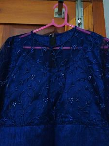 Elegant Navy Blue Churidar Top