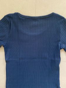 ZARA Blue Ribbed Tee