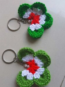 Crochet Tiranga Butterfly Keychain