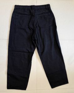 Black Denim Straight-Leg Jeans
