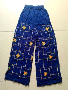 Blue Floral Palazzo Pants