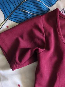 Maroon Crop Top