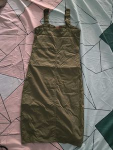 Olive Green Button-Down Dress