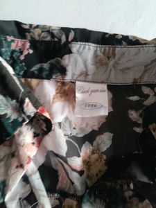 Floral Black Oversized Shirt