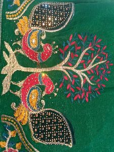 Green Embellished Saree