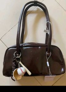 Vintage-Style Brown Shoulder Bag