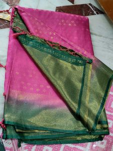 Pink &amp; Green Saree