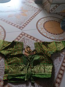 Green bandhani sareee