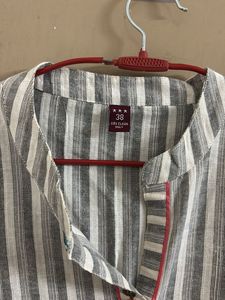 Striped Embroidered Kurta