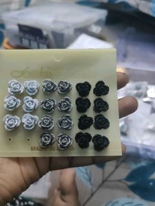 Rose Design Earrings Pack Of 1 Set