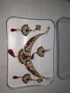 jewelry set green and maroon