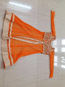 Orange Anarkali Dress