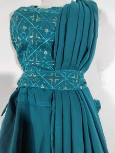 Turquoise Blue Top And Palazzo (Women&#39;s)