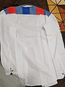 Pure Linen Shirt , Size Xxl, Used 2 Times , Slight Strain Pictures Included.