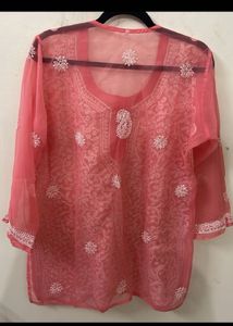 Pinkish Peach Embroidered Kurta Set