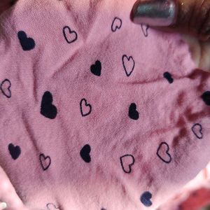 Cute Pink Heart Print Top