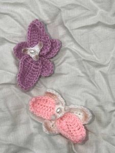 Crochet Orchid Hair Clips Set-2