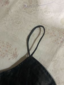 Black Blouse Top With Pipe And Sequence Work