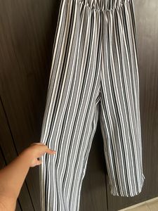 Off Shoulder Black And White Jumpsuit