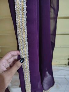 Purple Ethnic Gown Kurti With Dupatta