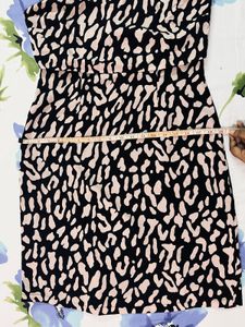 Animal Print Nude Pink and Black Dress