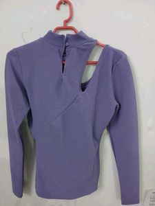 Lavender Cut Shoulder Top