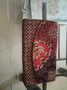 Vintage Batik Fabric Clutch