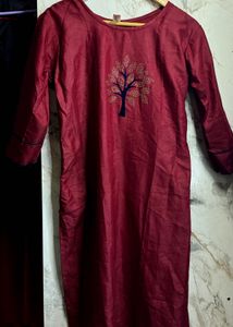 Red Tree Print Kurti
