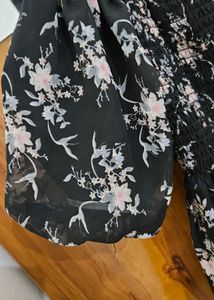 Floral Black Dress