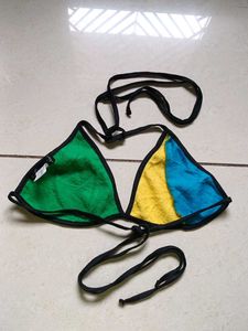 Color Block Triangle Bikini Top