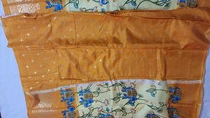 Yellow Elephant Print Saree