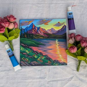 Mini Mountain Lake landscape Painting