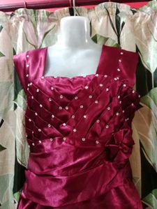 Elegant Maroon Party Dress