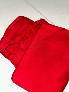 Cotton Red Coloured Stitched Ethnic Pants