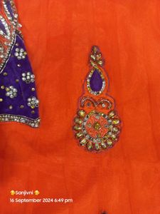 Stunning Orange &amp; Purple Designer Anarkali Suit fo