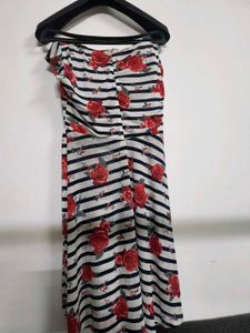 White Printed Midi Dress