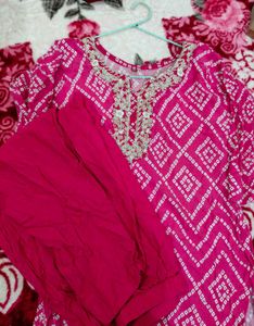 Pink Embroidered Kurta Set