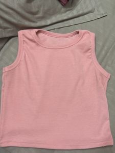 Cute Pink Ribbed Tank Top