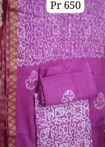 Pink Printed Unstitched Wax Batick Set 650per Suit