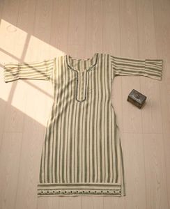 Striped Kurta with Embellishments