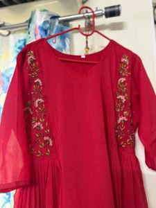 Red Magam Embroidered Kurta