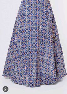 Blue Floral Elephant Print Lehanga Choli