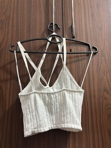 White Knitted Halter Top