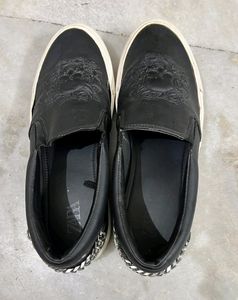 ZARA BLACK WHITE SLIP ON SNEAKERS UK 8