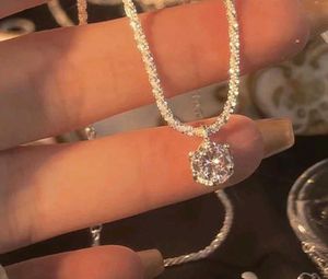 Sparkling Silver Pendant Necklace