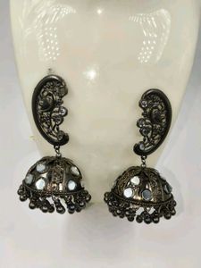 Oxidized Jhumka Earrings