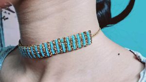 Ethnic Blue Neck Choker